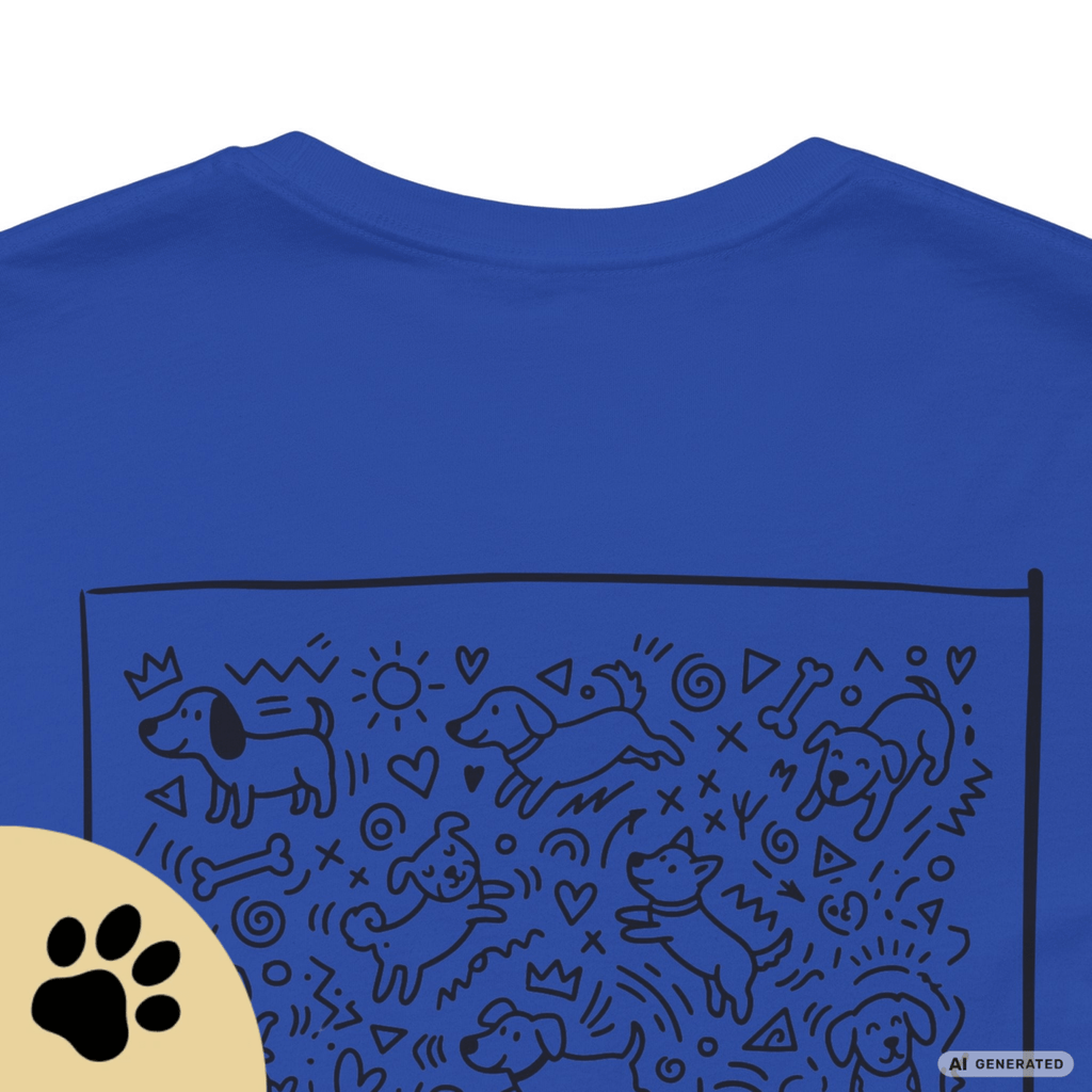 I LOVE D(O)GS – Minimalistisches Hunde T-Shirt mit Dog Doodle Backprint | Bella+Canvas 3001 - Sunbeamstore