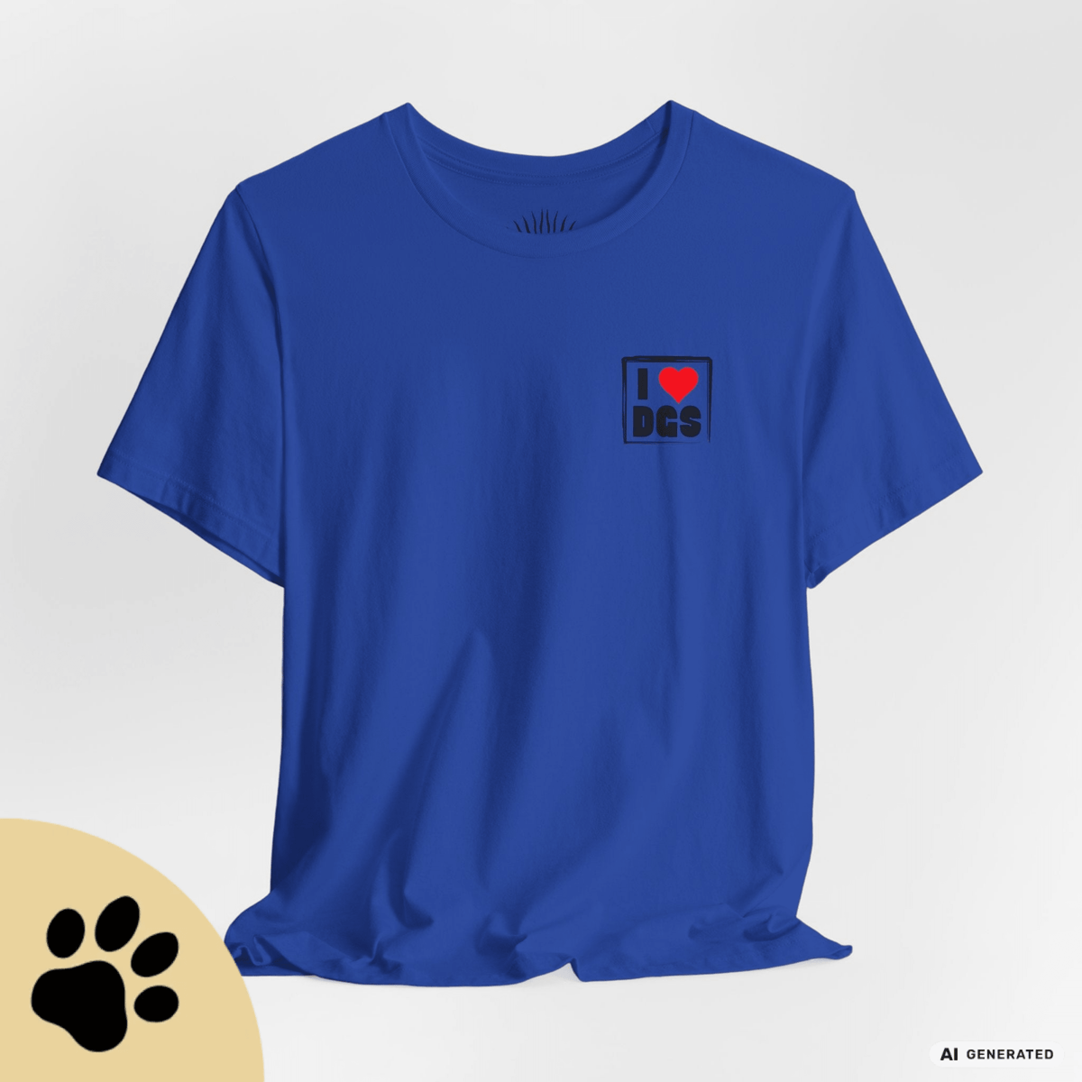 I LOVE D(O)GS – Minimalistisches Hunde T-Shirt mit Dog Doodle Backprint | Bella+Canvas 3001 - Sunbeamstore