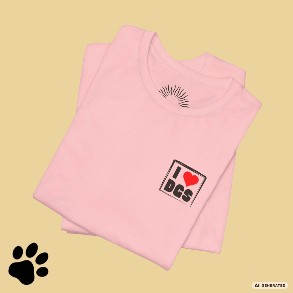 I LOVE D(O)GS – Minimalistisches Hunde T-Shirt mit Dog Doodle Backprint | Bella+Canvas 3001 - Sunbeamstore