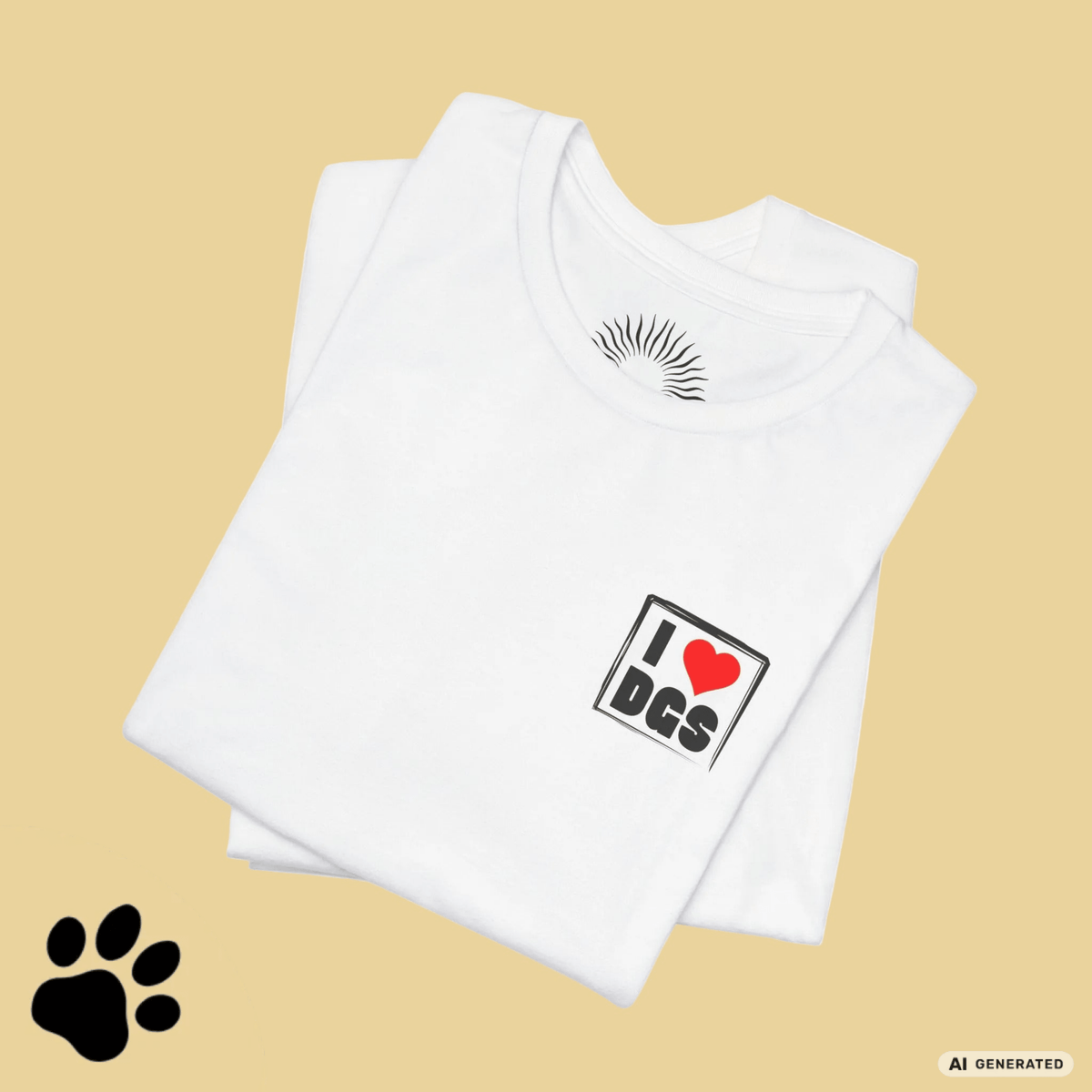 I LOVE D(O)GS – Minimalistisches Hunde T-Shirt mit Dog Doodle Backprint | Bella+Canvas 3001 - Sunbeamstore