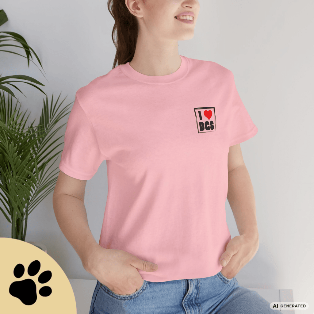 I LOVE D(O)GS – Minimalistisches Hunde T-Shirt mit Dog Doodle Backprint | Bella+Canvas 3001 - Sunbeamstore