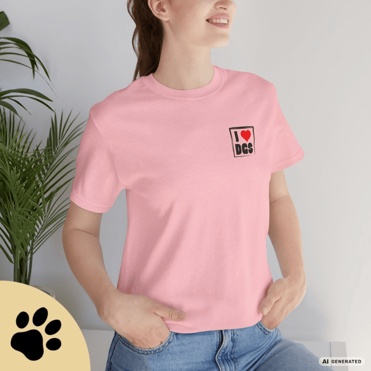 I LOVE D(O)GS – Minimalistisches Hunde T-Shirt mit Dog Doodle Backprint | Bella+Canvas 3001 - Sunbeamstore