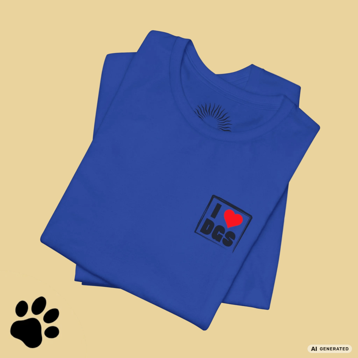 I LOVE D(O)GS – Minimalistisches Hunde T-Shirt mit Dog Doodle Backprint | Bella+Canvas 3001 - Sunbeamstore