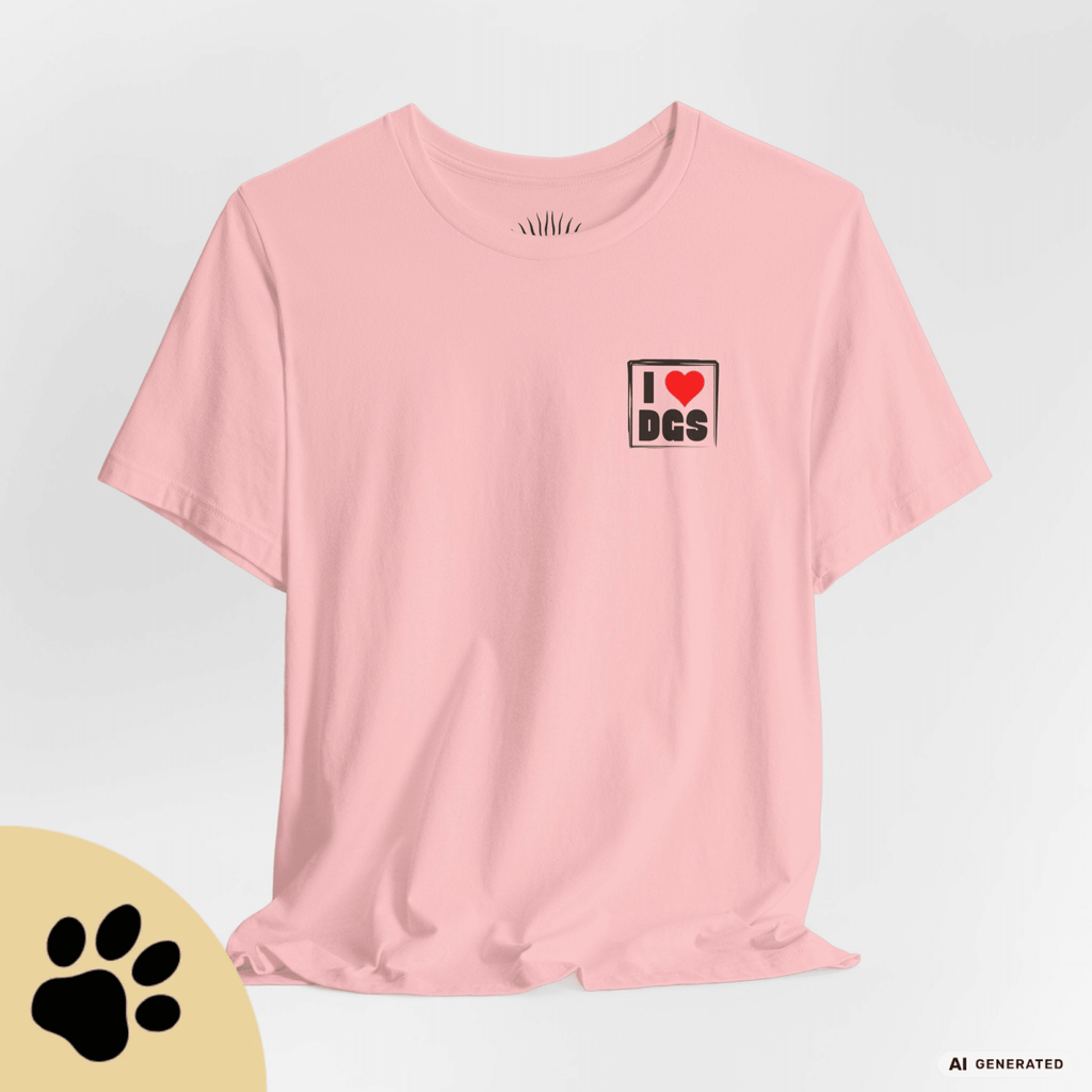 I LOVE D(O)GS – Minimalistisches Hunde T-Shirt mit Dog Doodle Backprint | Bella+Canvas 3001 - Sunbeamstore