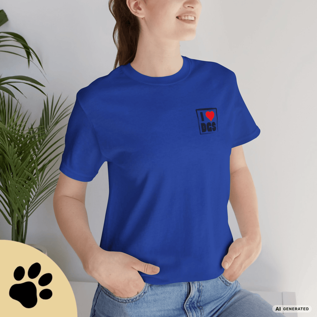I LOVE D(O)GS – Minimalistisches Hunde T-Shirt mit Dog Doodle Backprint | Bella+Canvas 3001 - Sunbeamstore
