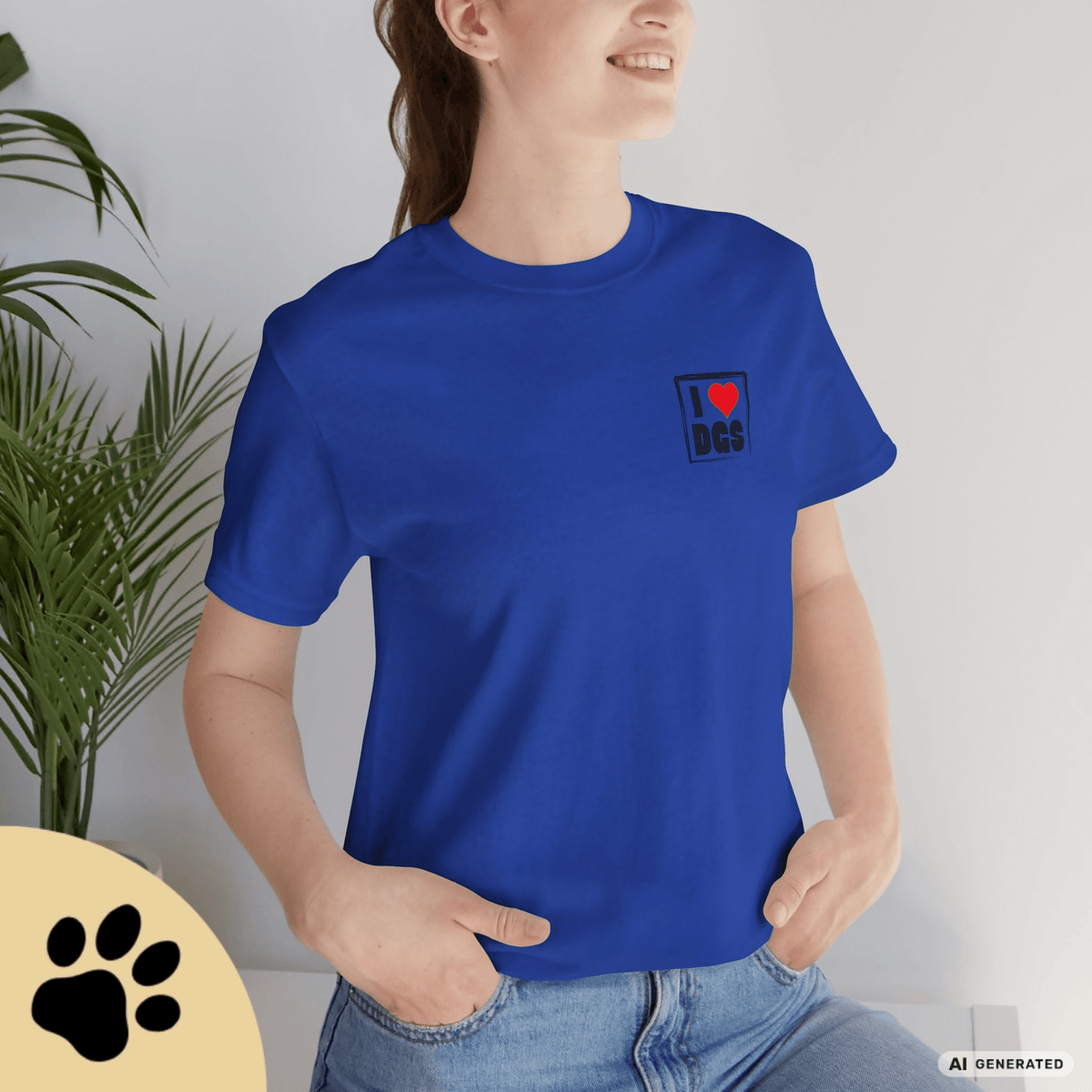 I LOVE D(O)GS – Minimalistisches Hunde T-Shirt mit Dog Doodle Backprint | Bella+Canvas 3001 - Sunbeamstore
