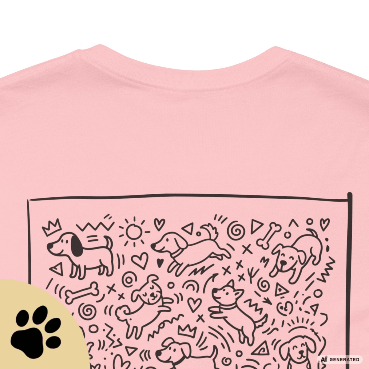 I LOVE D(O)GS – Minimalistisches Hunde T-Shirt mit Dog Doodle Backprint | Bella+Canvas 3001 - Sunbeamstore