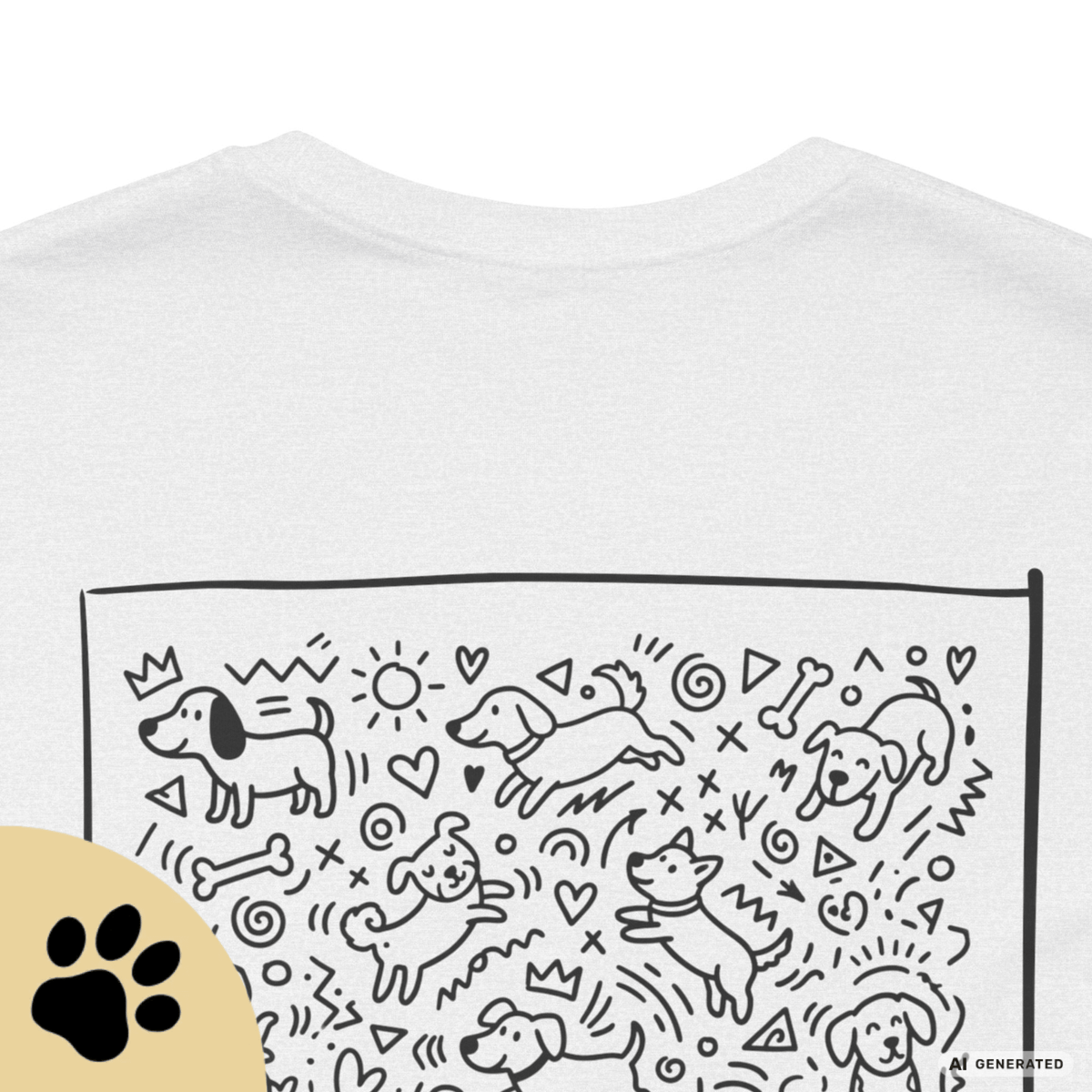 I LOVE D(O)GS – Minimalistisches Hunde T-Shirt mit Dog Doodle Backprint | Bella+Canvas 3001 - Sunbeamstore
