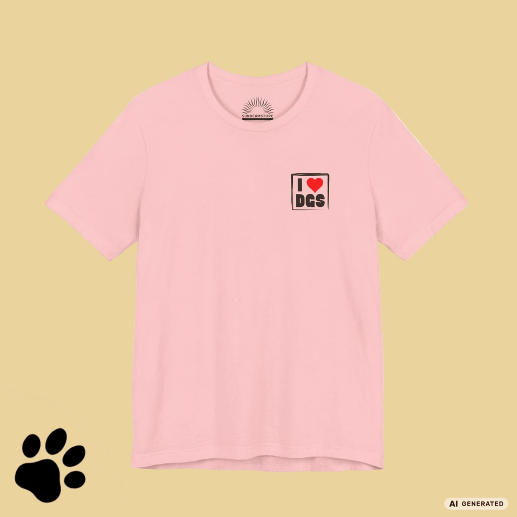 I LOVE D(O)GS – Minimalistisches Hunde T-Shirt mit Dog Doodle Backprint | Bella+Canvas 3001 - Sunbeamstore