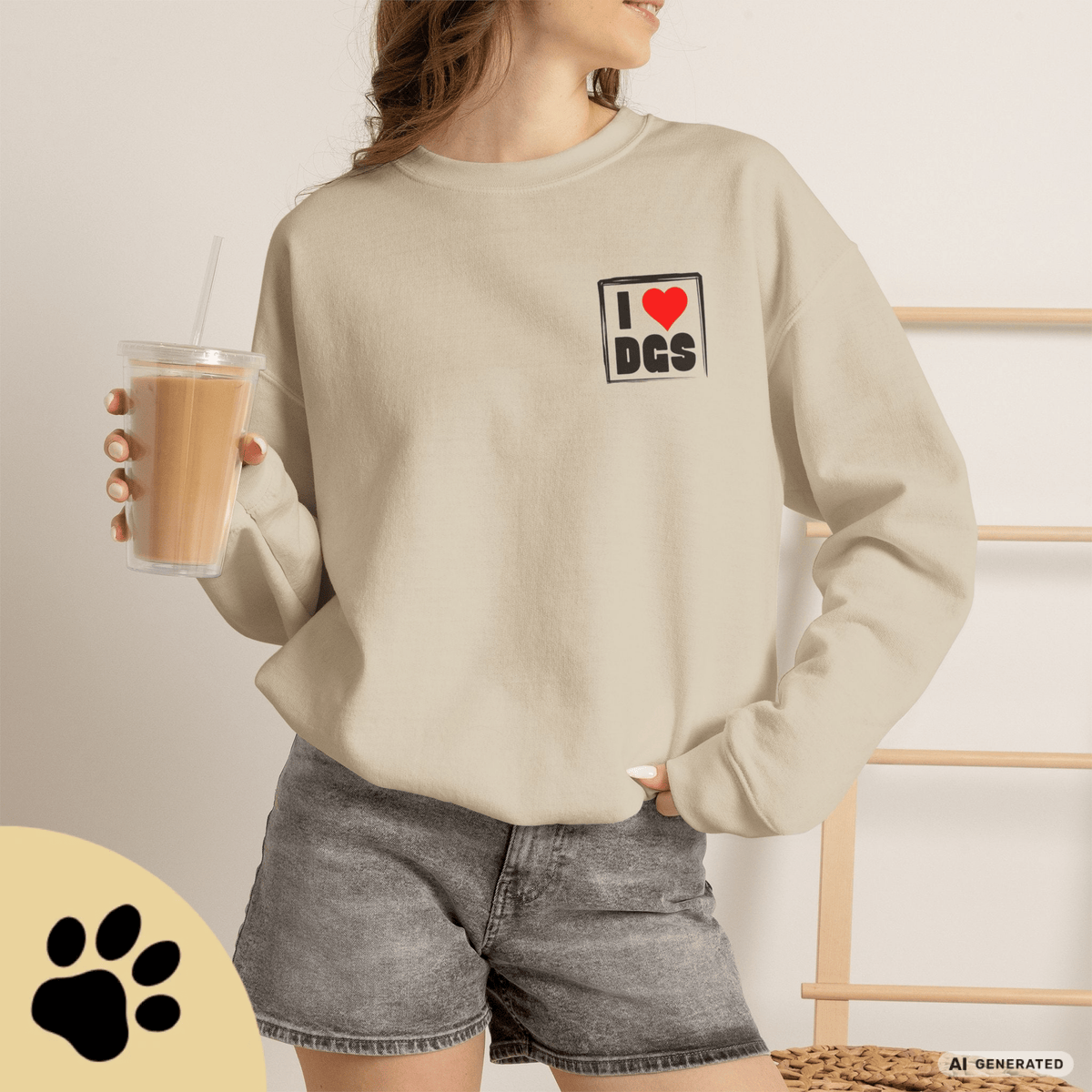 I Love D(O)GS – Minimalistisches Unisex Sweatshirt mit Frontprint - Sunbeamstore