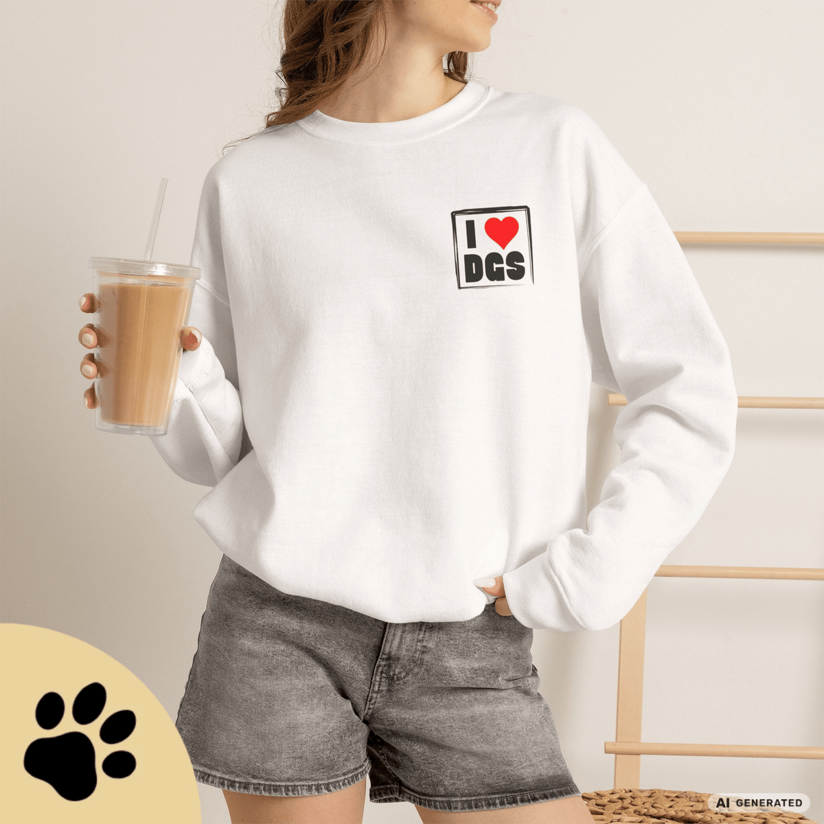 I Love D(O)GS – Minimalistisches Unisex Sweatshirt mit Frontprint - Sunbeamstore