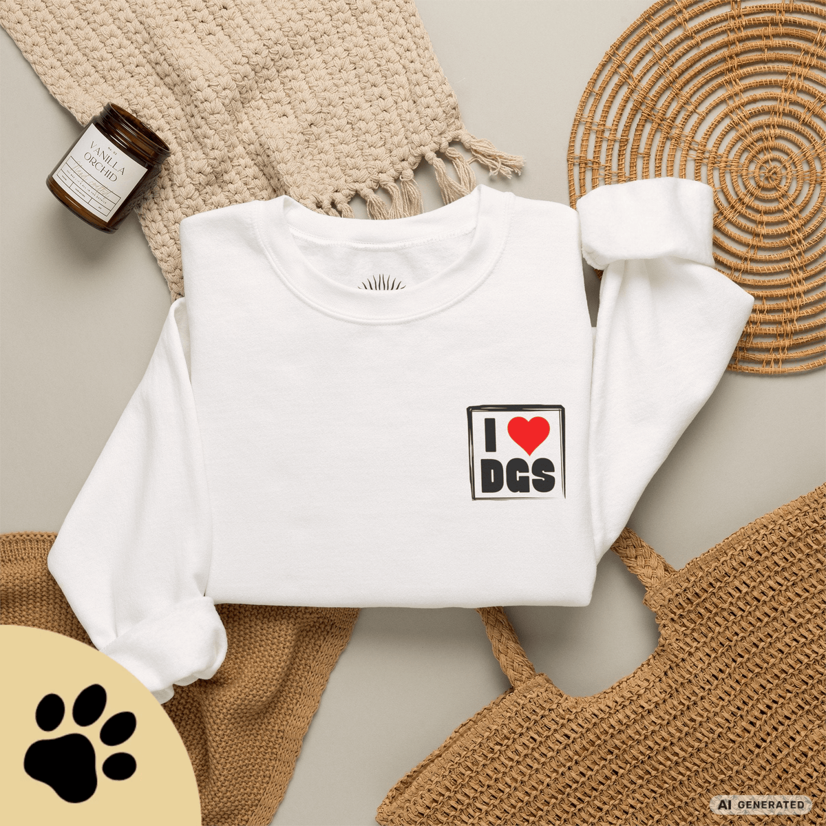 I Love D(O)GS – Minimalistisches Unisex Sweatshirt mit Frontprint - Sunbeamstore