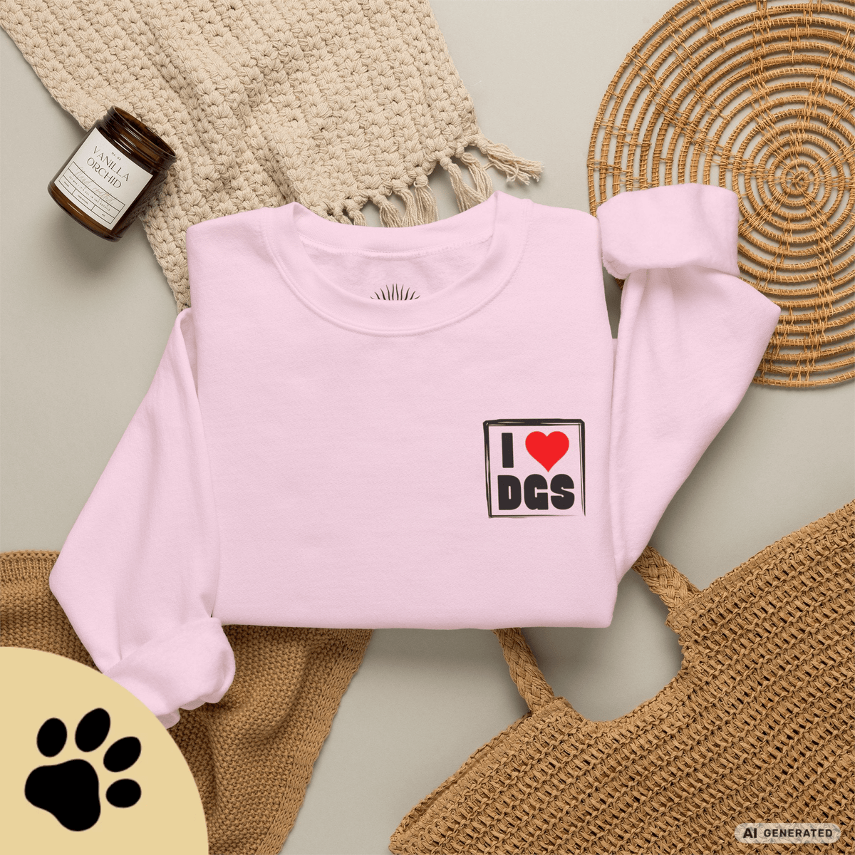 I Love D(O)GS – Minimalistisches Unisex Sweatshirt mit Frontprint - Sunbeamstore