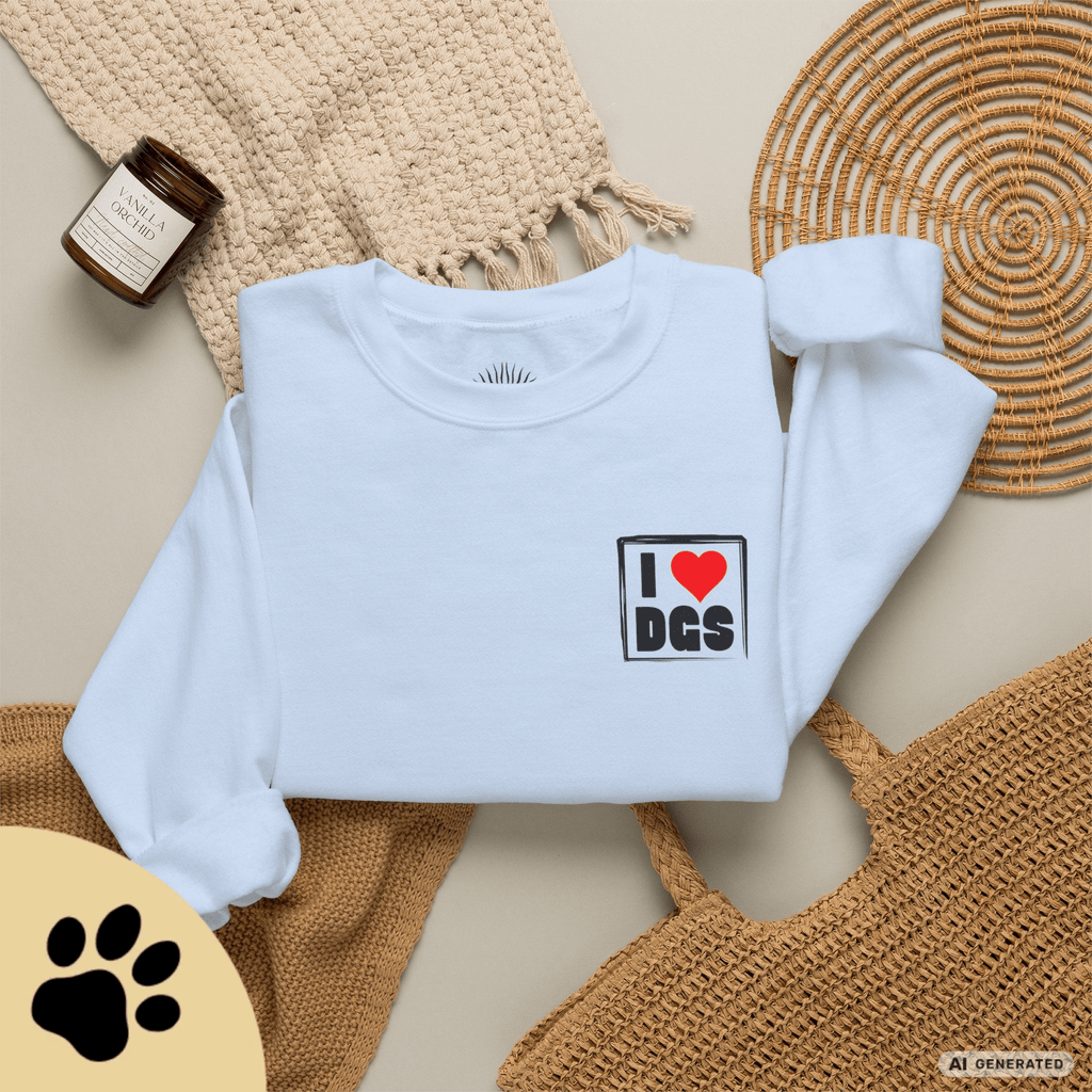 I Love D(O)GS – Minimalistisches Unisex Sweatshirt mit Frontprint - Sunbeamstore