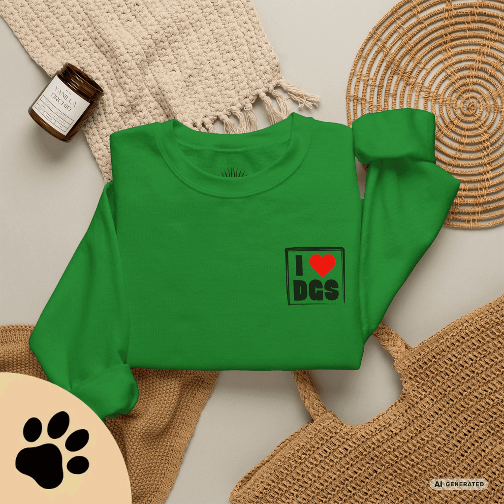 I Love D(O)GS – Minimalistisches Unisex Sweatshirt mit Frontprint - Sunbeamstore