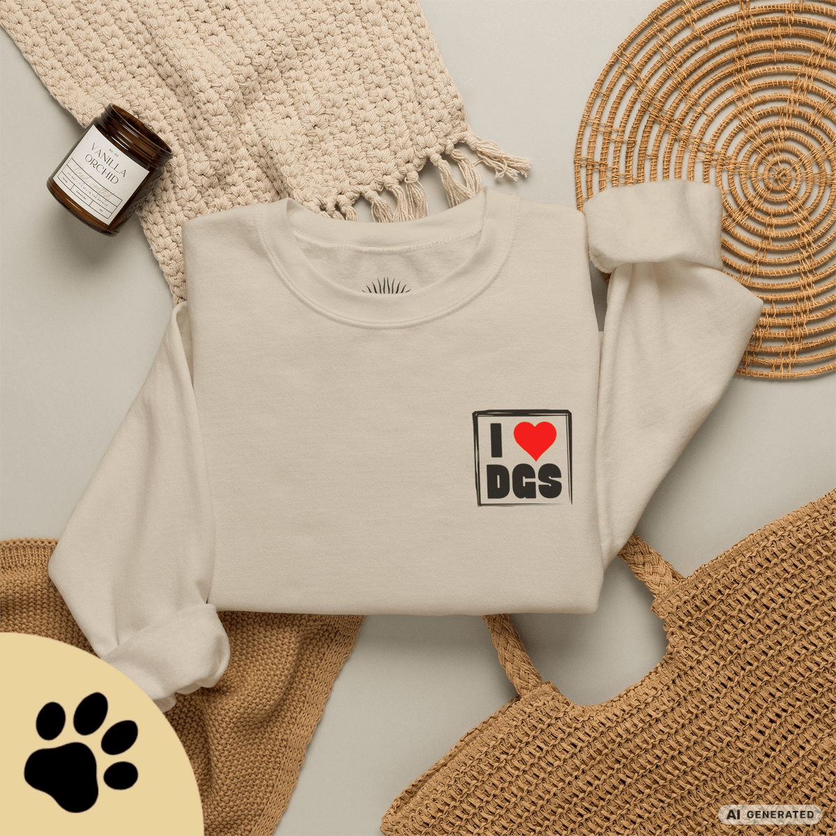 I Love D(O)GS – Minimalistisches Unisex Sweatshirt mit Frontprint - Sunbeamstore