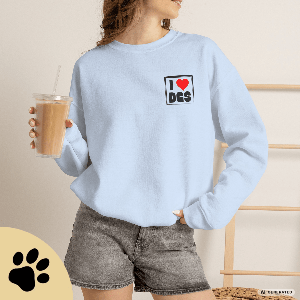 I Love D(O)GS – Minimalistisches Unisex Sweatshirt mit Frontprint - Sunbeamstore