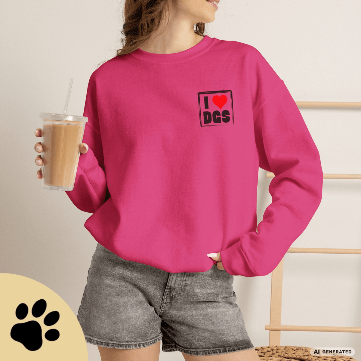 I Love D(O)GS – Minimalistisches Unisex Sweatshirt mit Frontprint - Sunbeamstore