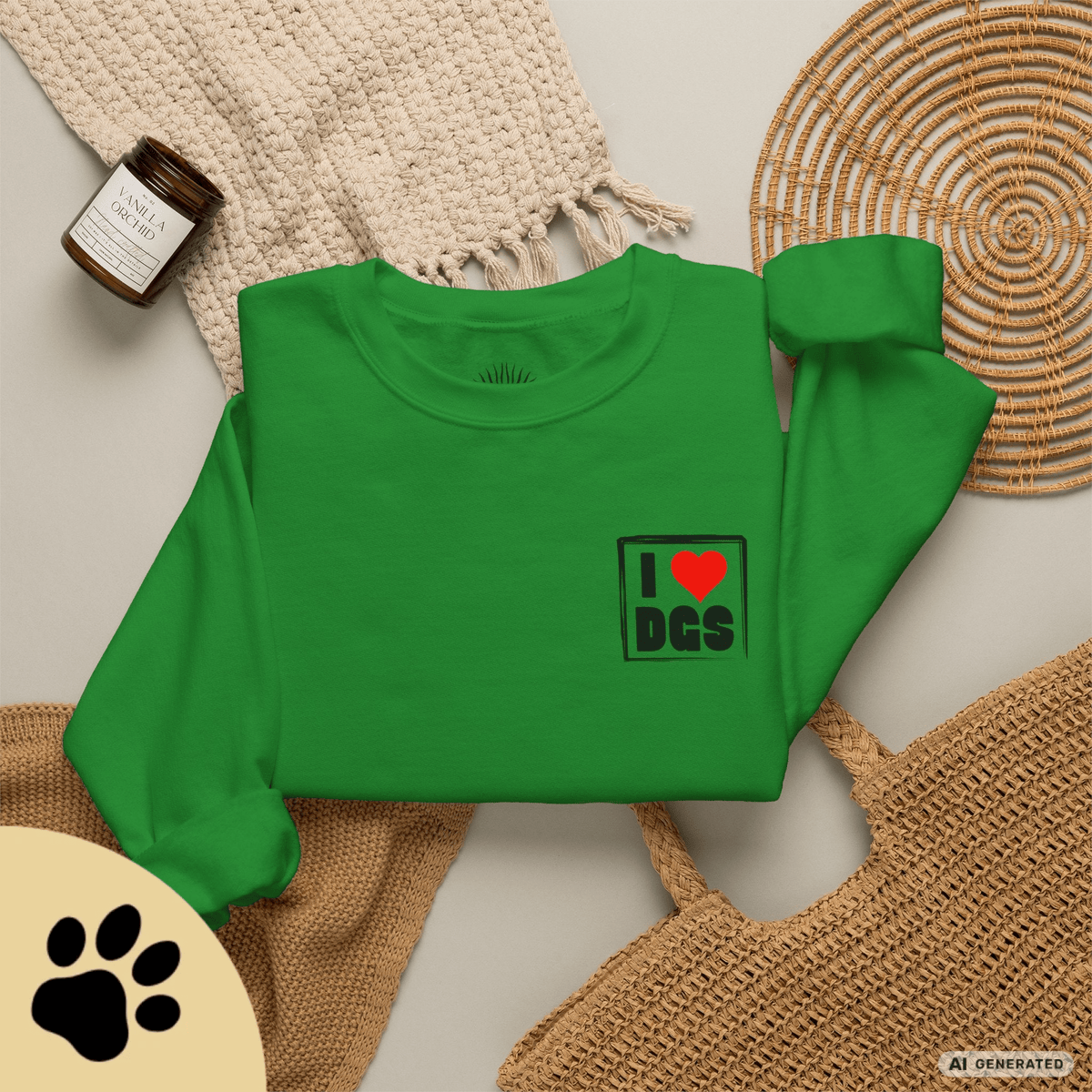 I Love D(O)GS – Minimalistisches Unisex Sweatshirt mit Frontprint - Sunbeamstore