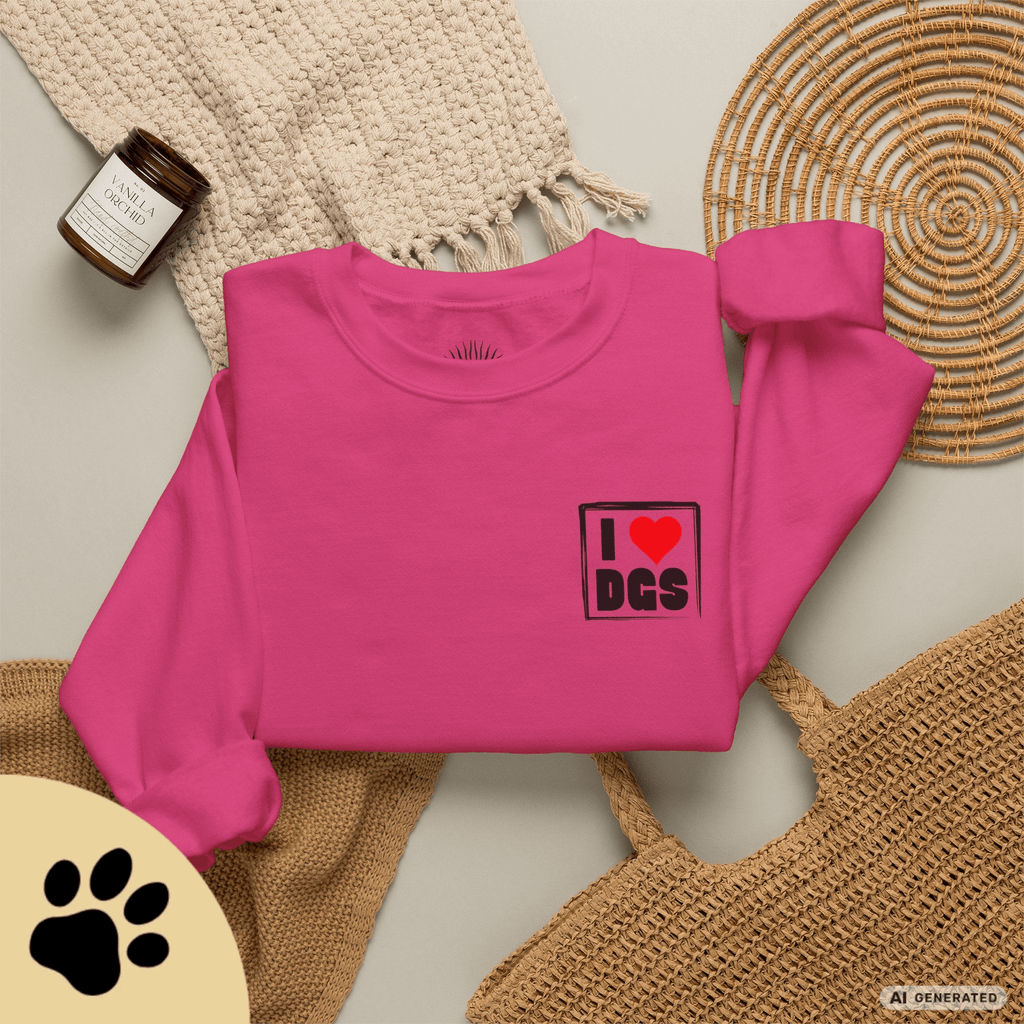 I Love D(O)GS – Minimalistisches Unisex Sweatshirt mit Frontprint - Sunbeamstore