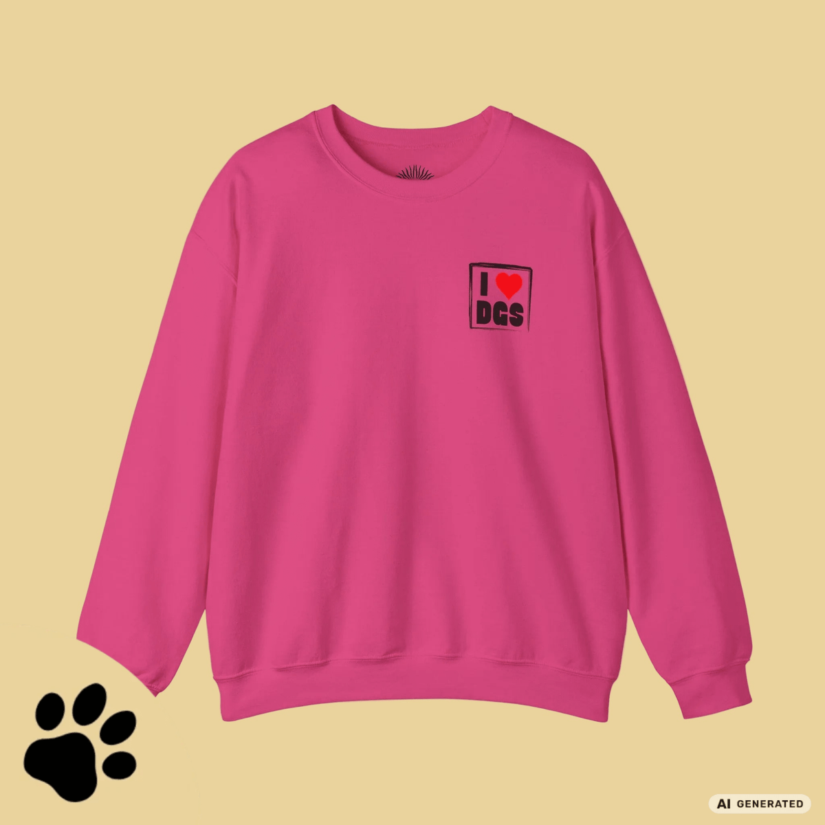 I Love D(O)GS – Minimalistisches Unisex Sweatshirt mit Frontprint - Sunbeamstore