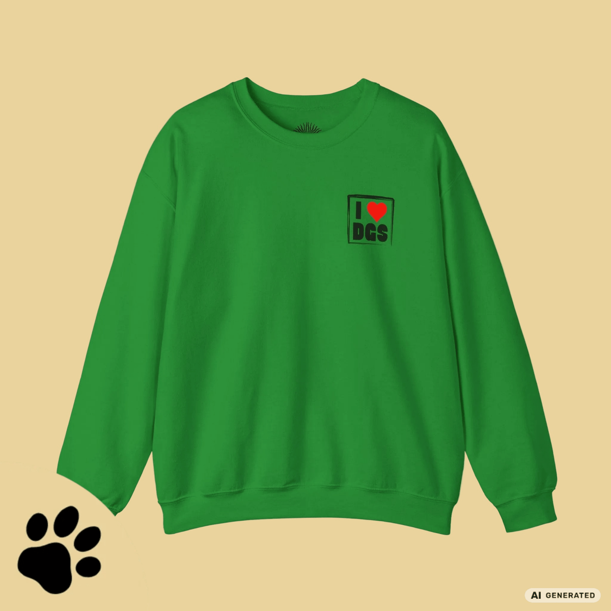 I Love D(O)GS – Minimalistisches Unisex Sweatshirt mit Frontprint - Sunbeamstore