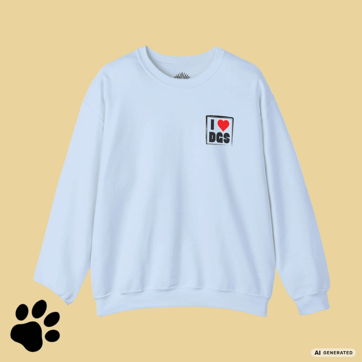 I Love D(O)GS – Minimalistisches Unisex Sweatshirt mit Frontprint - Sunbeamstore