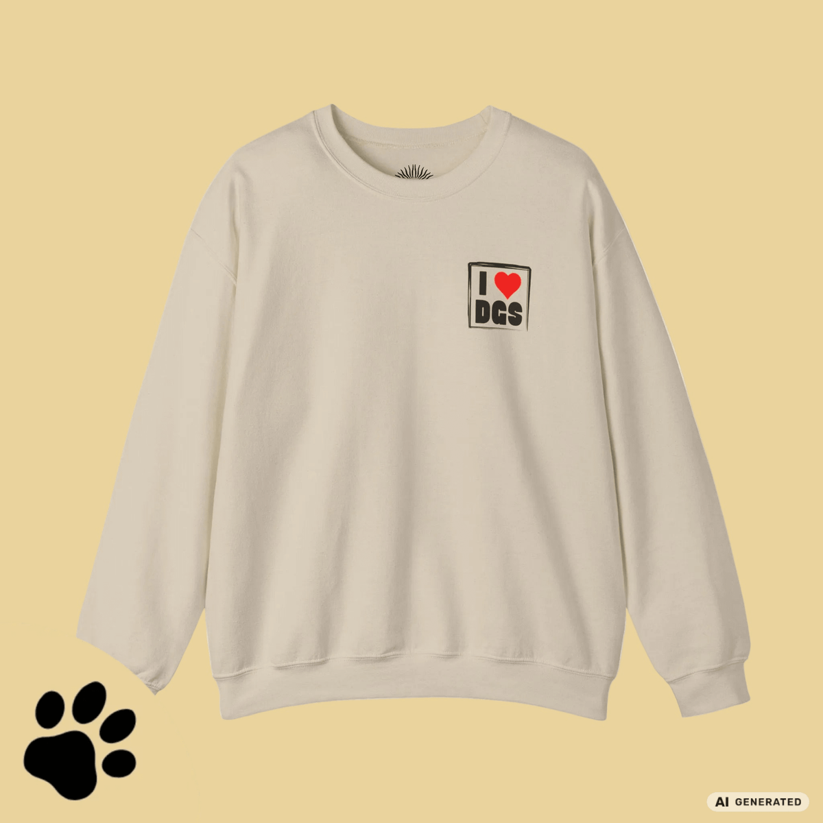 I Love D(O)GS – Minimalistisches Unisex Sweatshirt mit Frontprint - Sunbeamstore
