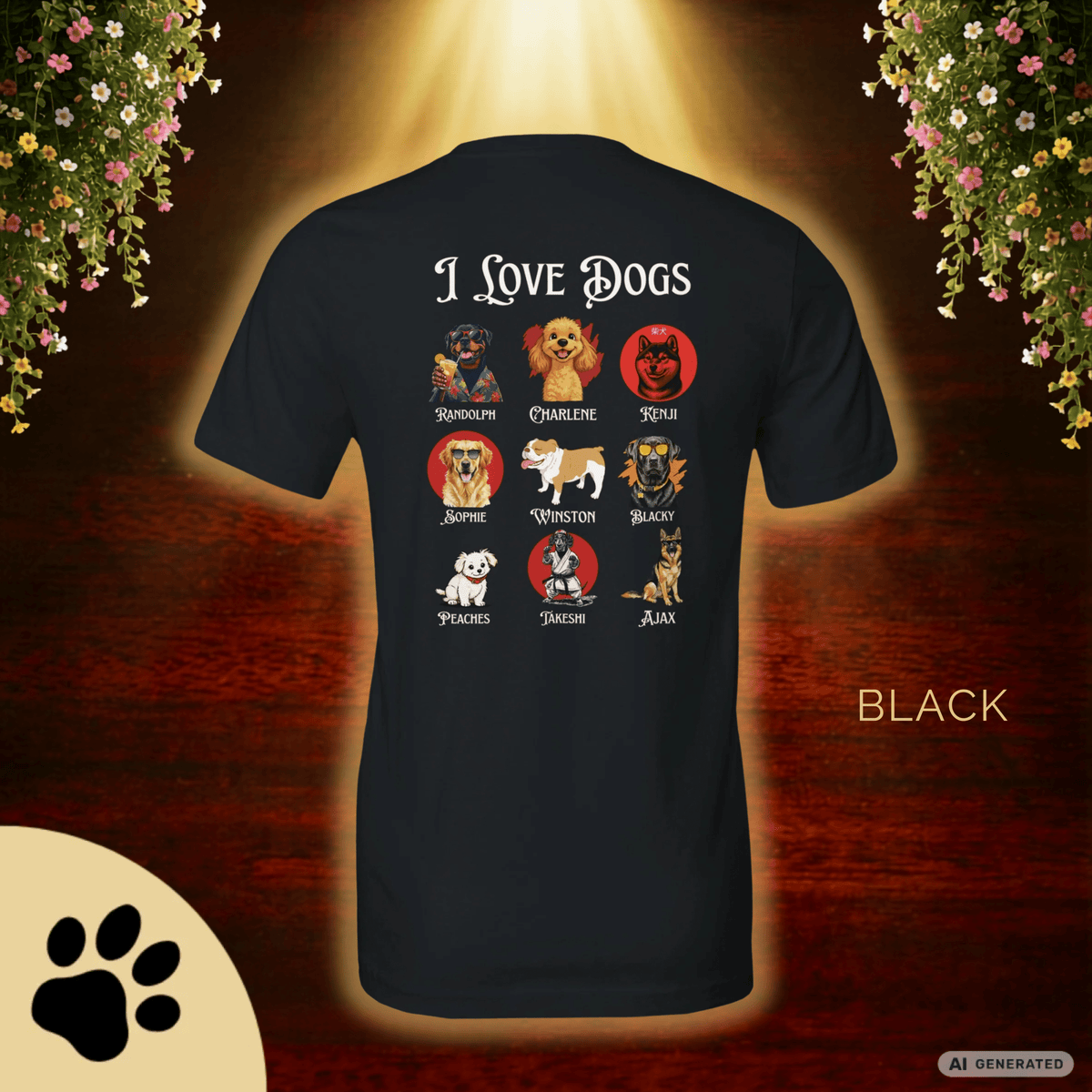 I Love Dogs T-Shirt – Hundeliebe Shirt für Hundefans | Dog Lover Geschenk Unisex Bella Canvas 3001 - Sunbeamstore