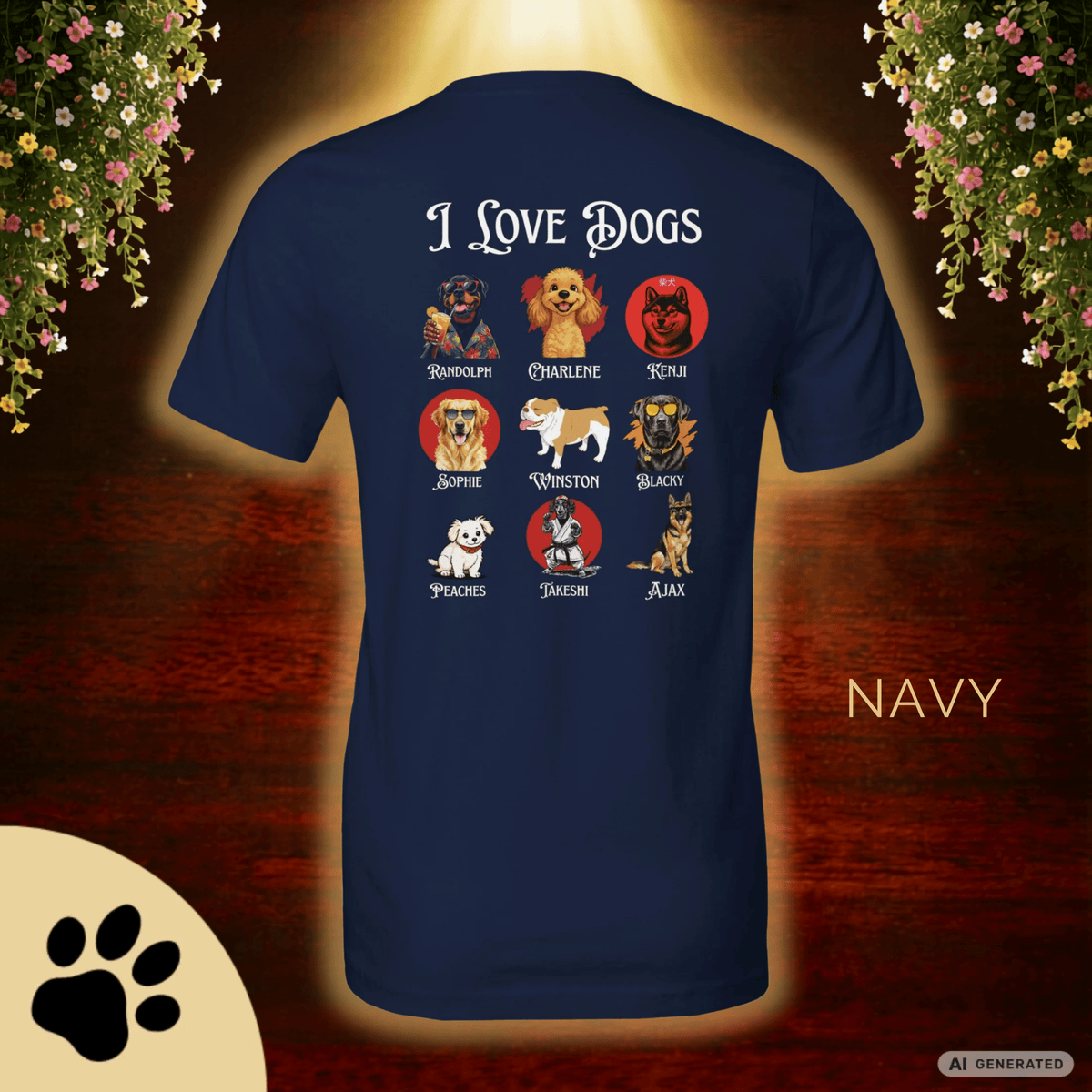 I Love Dogs T-Shirt – Hundeliebe Shirt für Hundefans | Dog Lover Geschenk Unisex Bella Canvas 3001 - Sunbeamstore