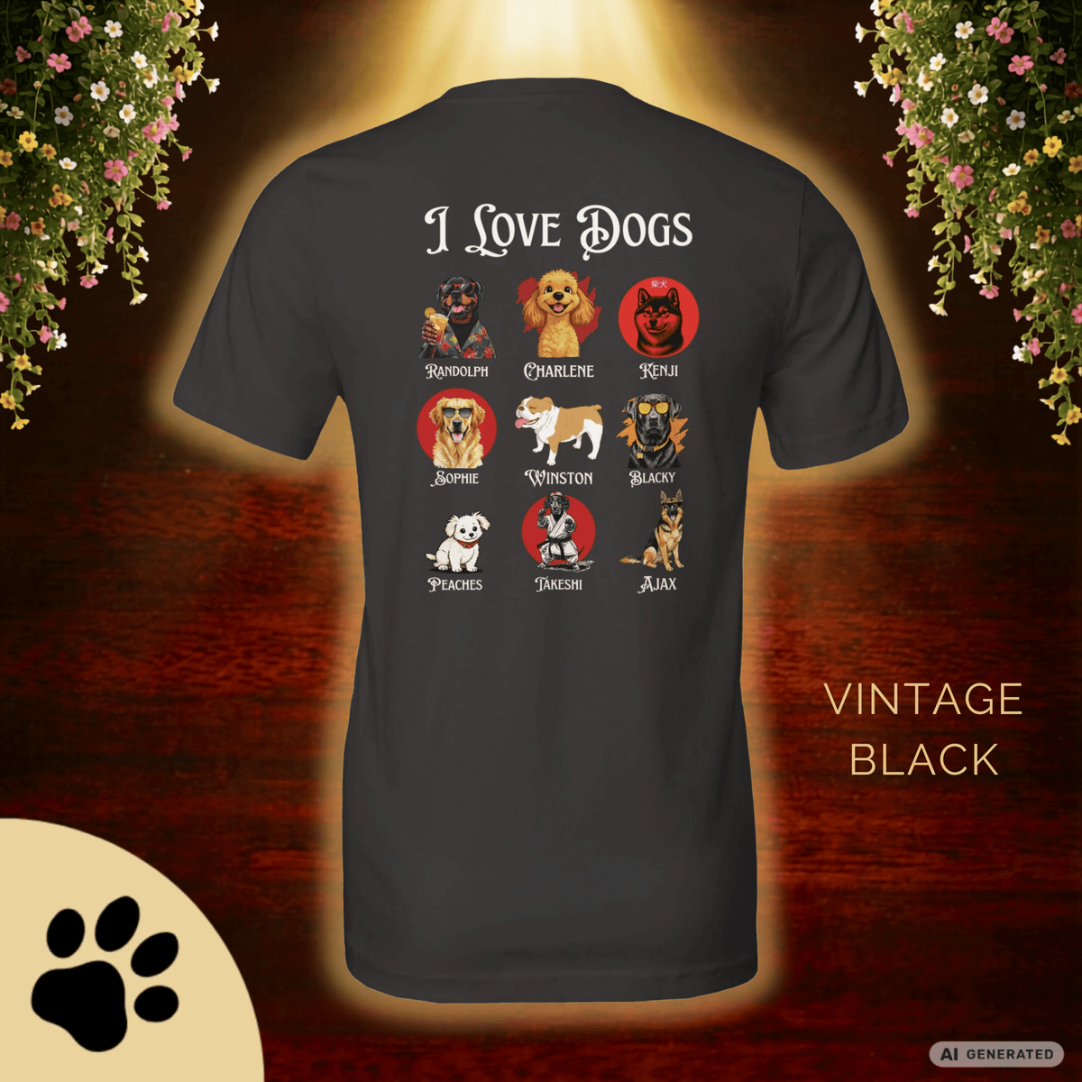 I Love Dogs T-Shirt – Hundeliebe Shirt für Hundefans | Dog Lover Geschenk Unisex Bella Canvas 3001 - Sunbeamstore