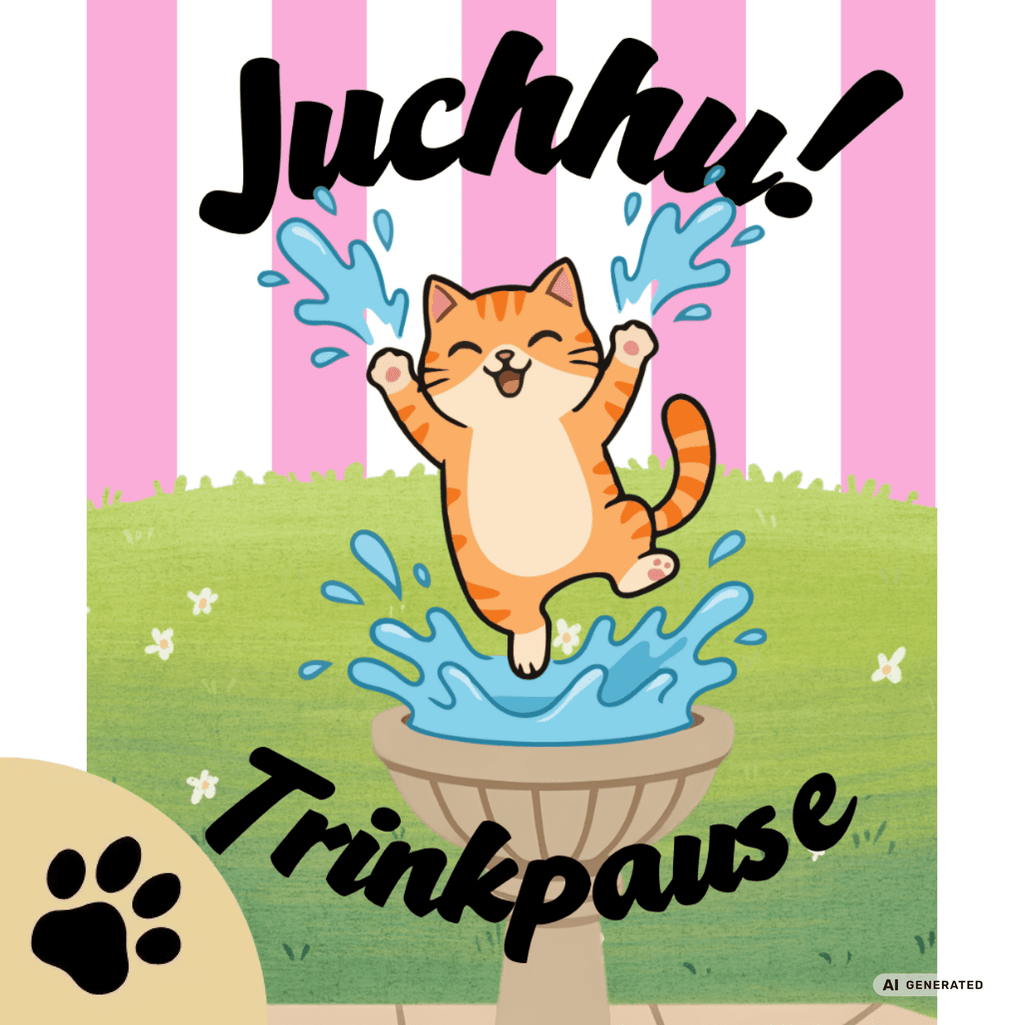 Katzen Trinkflasche "Juchhu! Trinkpause!" | Isolierflasche 500 ml | Lustiges Geschenk für Katzenliebhaber - Sunbeamstore
