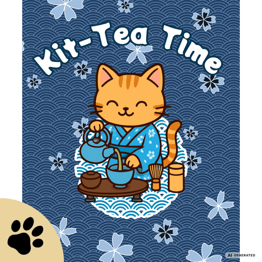 🍵🐱 Katzen Trinkflasche "Kit-Tea Time" | Isolierflasche 500 ml | Geschenk für Katzenliebhaber - Sunbeamstore
