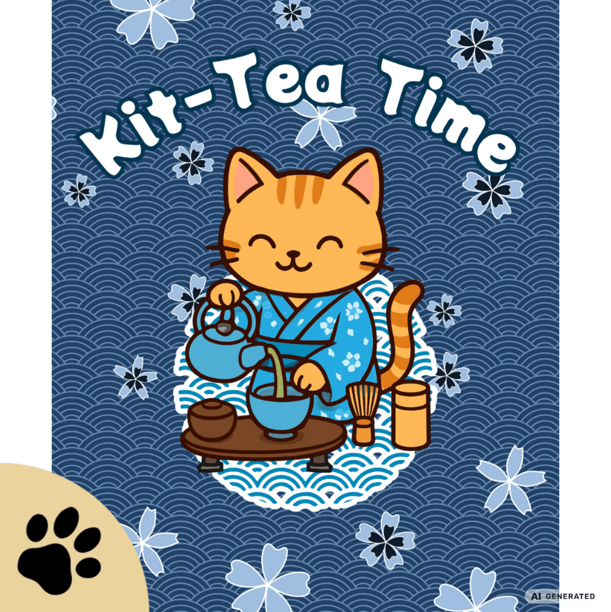 🍵🐱 Katzen Trinkflasche "Kit-Tea Time" | Isolierflasche 500 ml | Geschenk für Katzenliebhaber - Sunbeamstore