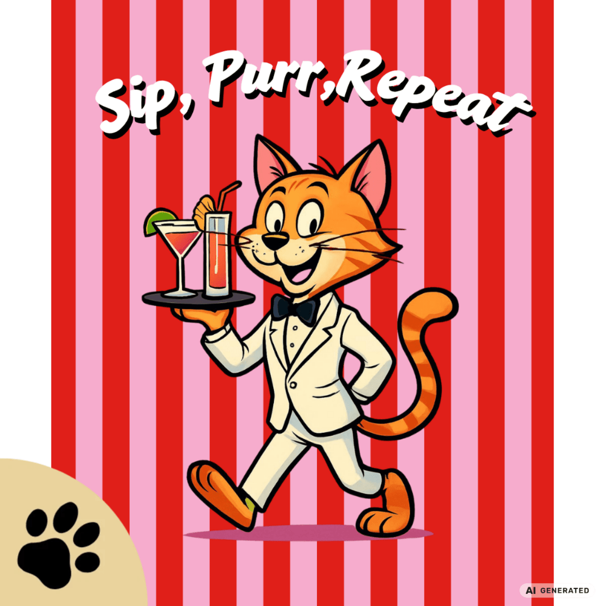 🐱💧 Katzen Trinkflasche "Sip, Purr, Repeat" | Isolierflasche 500 ml | Lustiges Geschenk für Katzenliebhaber - Sunbeamstore