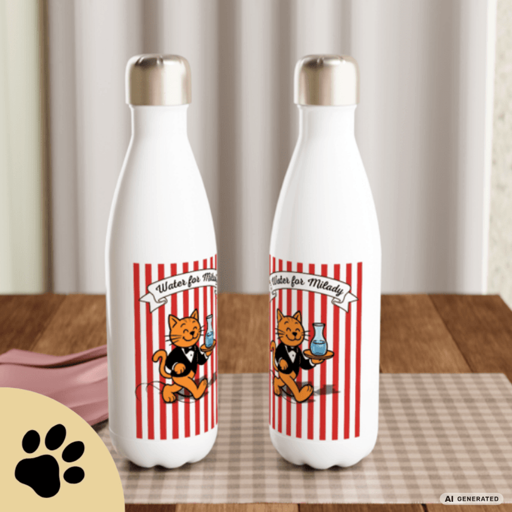 Katzen Trinkflasche "Water for Milady" | Isolierflasche 500 ml für Katzenfans - Sunbeamstore