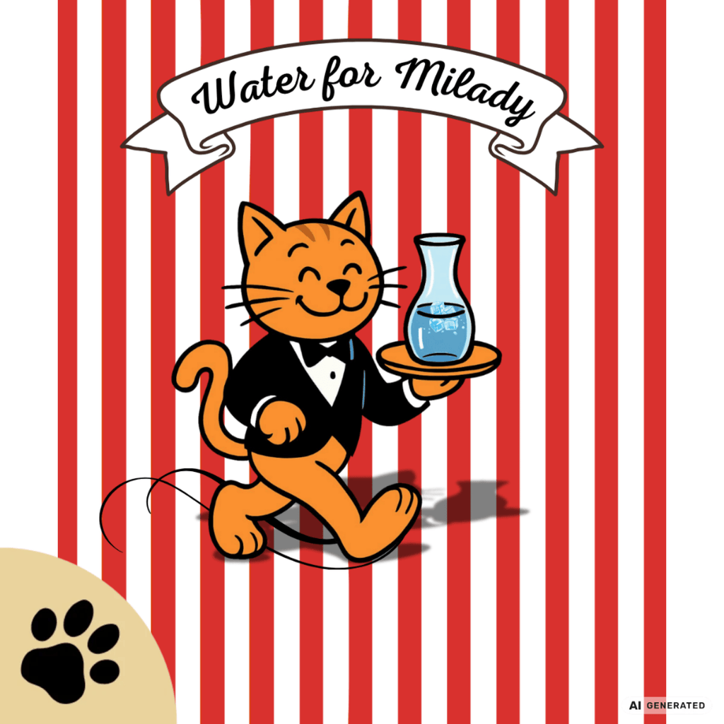 Katzen Trinkflasche "Water for Milady" | Isolierflasche 500 ml für Katzenfans - Sunbeamstore