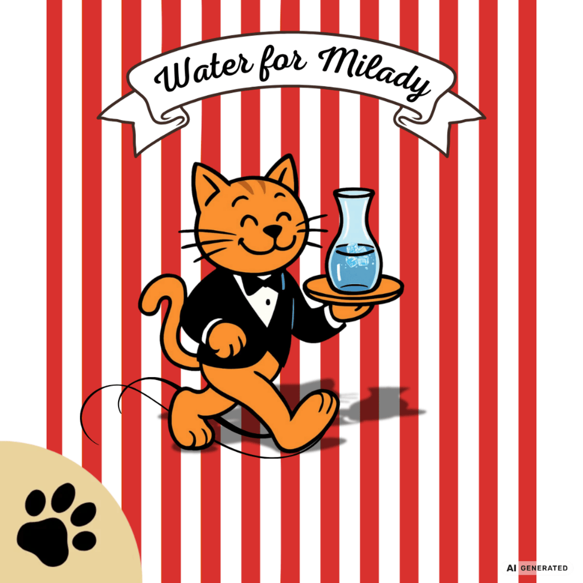 Katzen Trinkflasche "Water for Milady" | Isolierflasche 500 ml für Katzenfans - Sunbeamstore