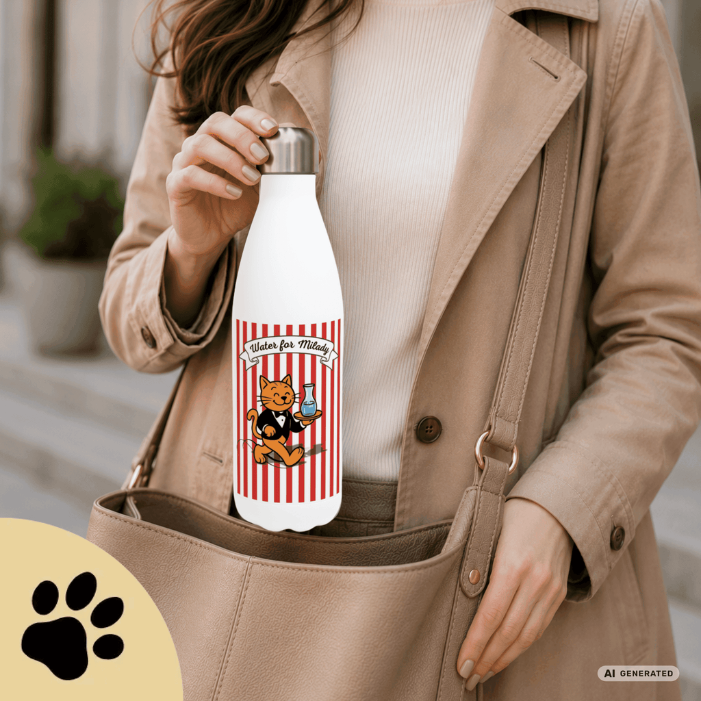 Katzen Trinkflasche "Water for Milady" | Isolierflasche 500 ml für Katzenfans - Sunbeamstore