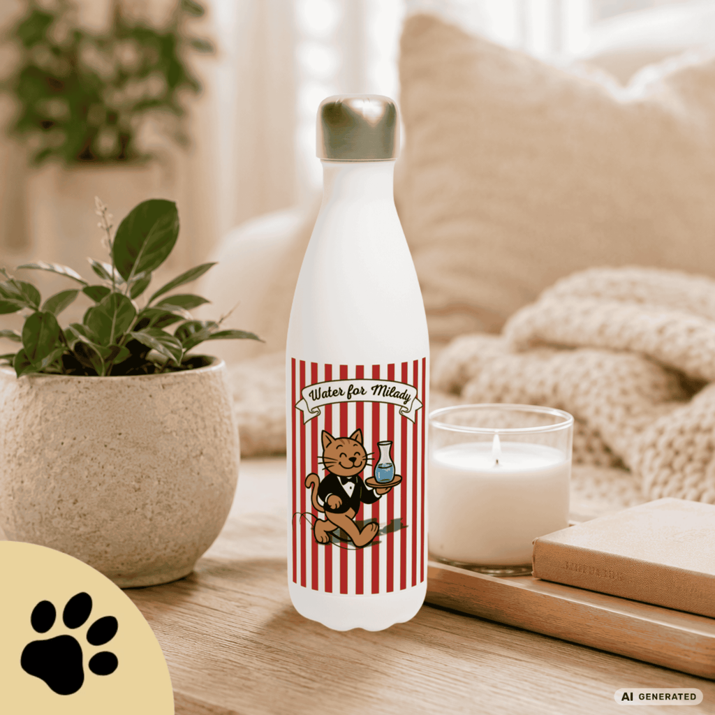 Katzen Trinkflasche "Water for Milady" | Isolierflasche 500 ml für Katzenfans - Sunbeamstore