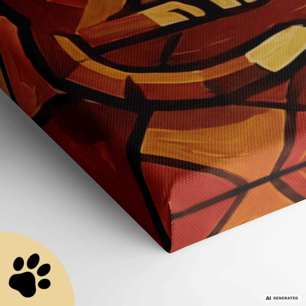 Kubistisches Katzenbild 70 x 100 cm | Warmes Leinwandbild für Katzenliebhaber I Canvas 70x100 cm / 28x40″ - Sunbeamstore