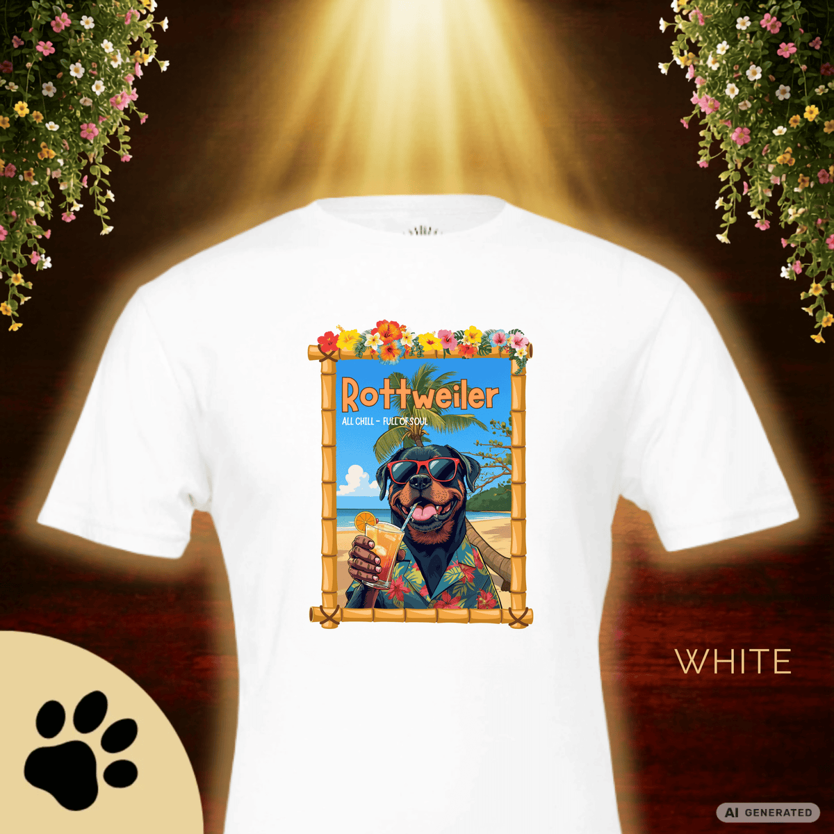 Lustiges Rottweiler T-Shirt – Cool Dog Lover Shirt mit Summer Vibes Unisex Premium Unisex Crewneck T-shirt | Bella + Canvas 3001 - Sunbeamstore