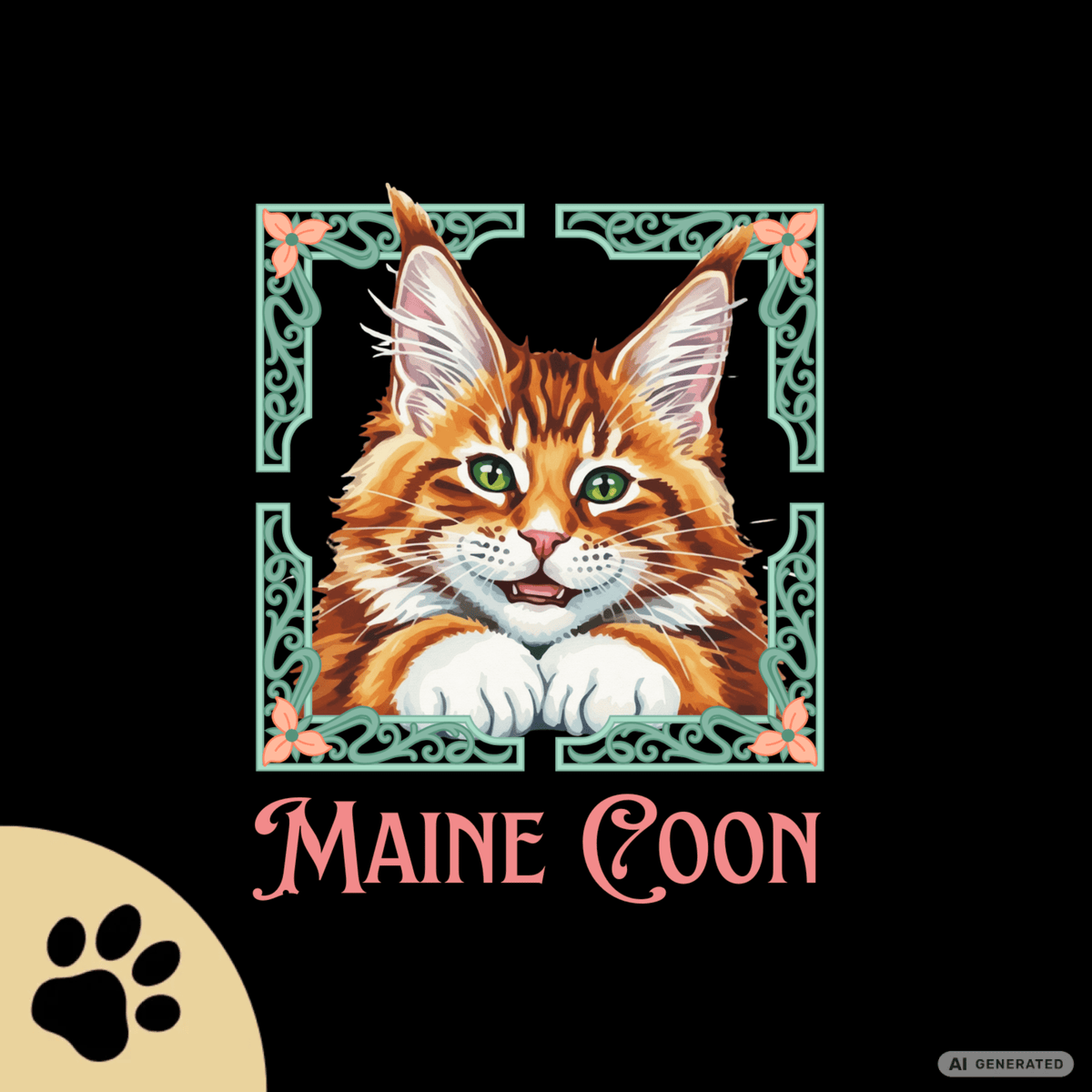 Maine Coon Katzen T-Shirt Damen | Cat Lover Shirt | Geschenk für Katzenliebhaber | Maine Coon Cat Shirt - Sunbeamstore