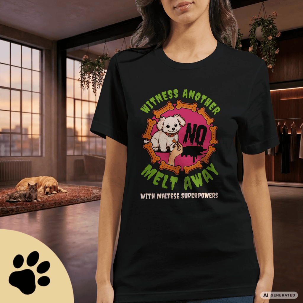 Malteser Hund T-Shirt – Lustiges Hundeshirt „Melt Away“ | Süßes Dog Lover Shirt UnisexPremium Unisex Crewneck T-shirt | Bella + Canvas 3001 - Sunbeamstore