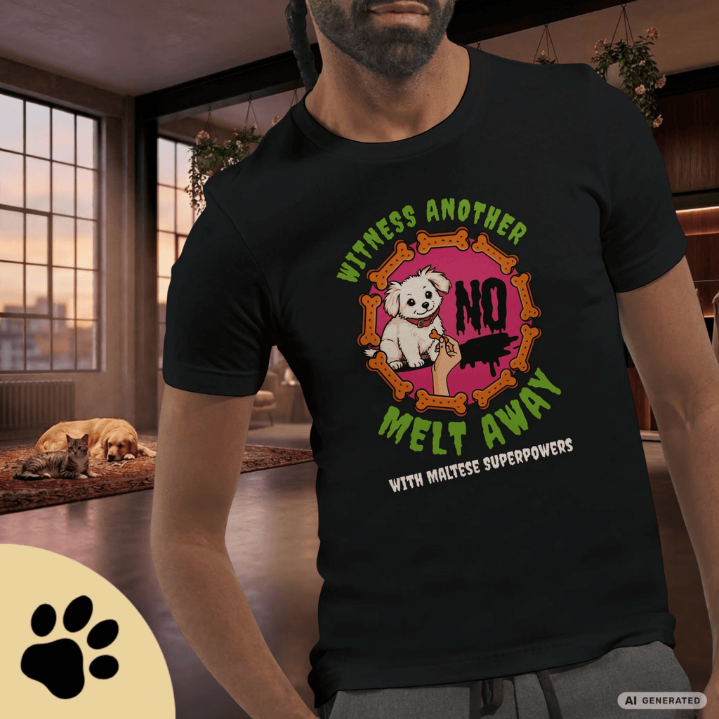 Malteser Hund T-Shirt – Lustiges Hundeshirt „Melt Away“ | Süßes Dog Lover Shirt UnisexPremium Unisex Crewneck T-shirt | Bella + Canvas 3001 - Sunbeamstore