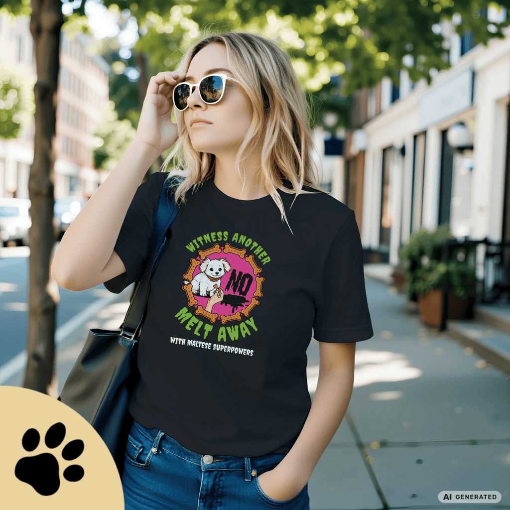 Malteser Hund T-Shirt – Lustiges Hundeshirt „Melt Away“ | Süßes Dog Lover Shirt UnisexPremium Unisex Crewneck T-shirt | Bella + Canvas 3001 - Sunbeamstore