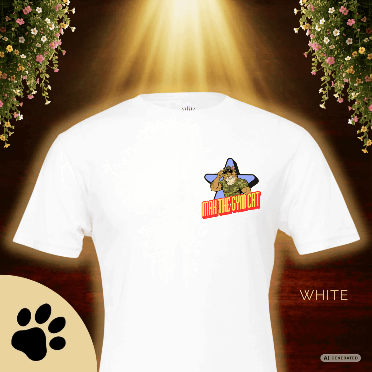 Max the Gym Cat I – Lustiges Katzen Fitness T-Shirt I Comic Katzen Shirt mit Rückenprint für Gym-Fans und Katzenliebhaber - Premium Unisex Crewneck T-shirt | Bella + Canvas 3001 - Sunbeamstore