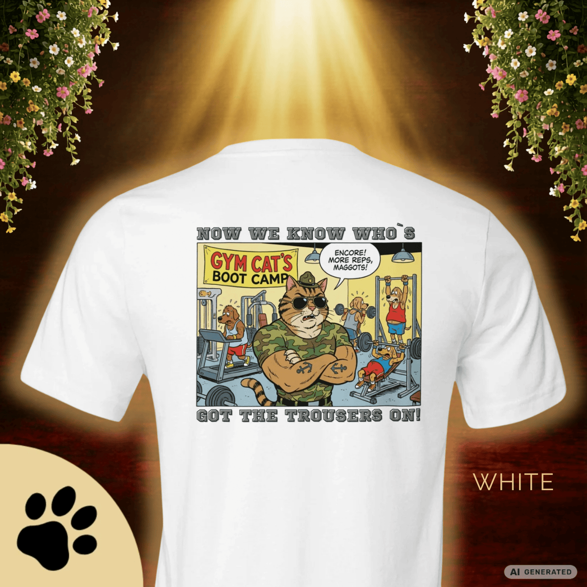 Max the Gym Cat I – Lustiges Katzen Fitness T-Shirt I Comic Katzen Shirt mit Rückenprint für Gym-Fans und Katzenliebhaber - Premium Unisex Crewneck T-shirt | Bella + Canvas 3001 - Sunbeamstore