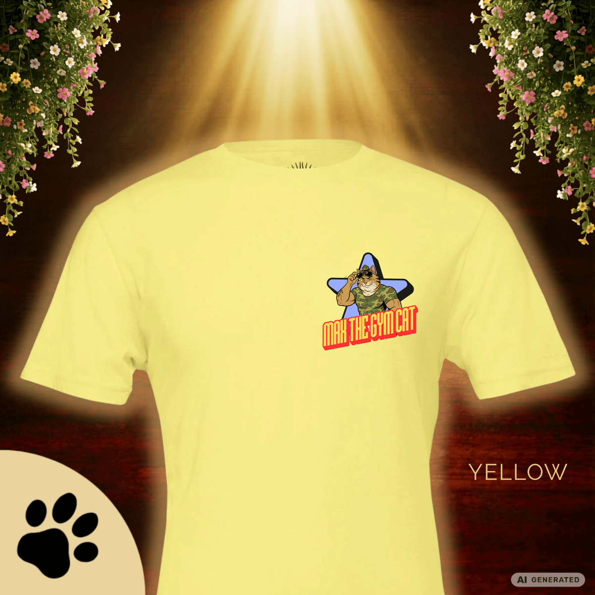 Max The Gym Cat T-Shirt II – Join the Boot Camp | Lustiges Fitness Katzen Shirt mit Rückenprint für Gym Fans & Katzenliebhaber Premium Unisex Crewneck T-shirt | Bella + Canvas 3001 - Sunbeamstore