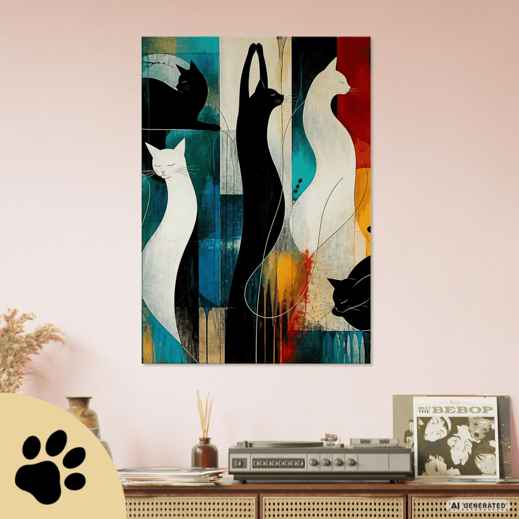 Modernes Katzenbild auf Leinwand 70x100 cm – Sentinels of Silence I Canvas 70x100 cm / 28x40″ - Sunbeamstore